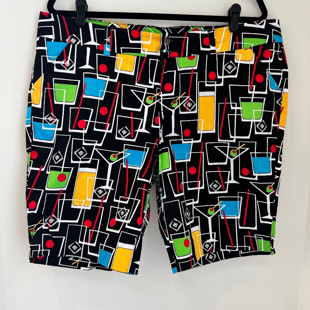 Loudmouth Womens Golf Shorts Happy Hour Pattern Good Condition
